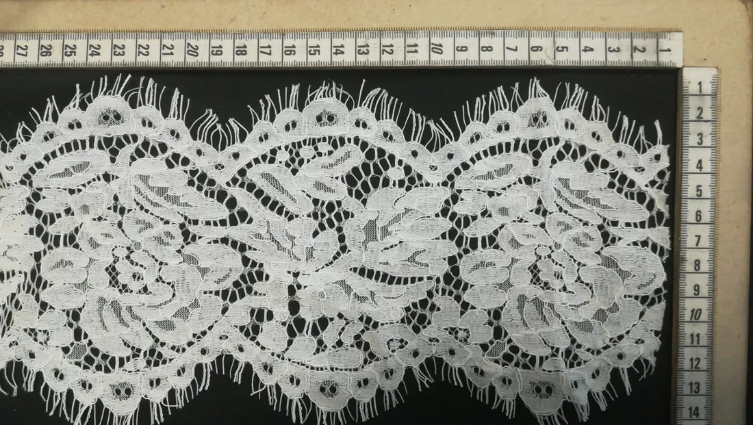 Off White Sakallı Kordlu Dantel Bant - İthal Naylon (7100)