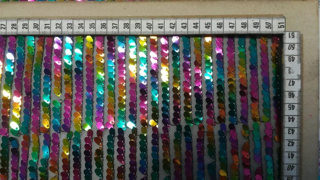 Multicolor Badem Pullu Yerli Tül Kumaş - 140 cm Polyester