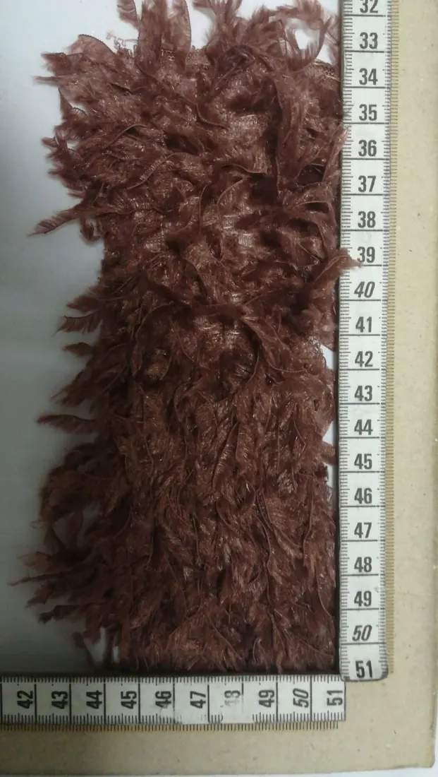 Kahverengi Püsküllü İthal Polyester Kumaş - 160 cm