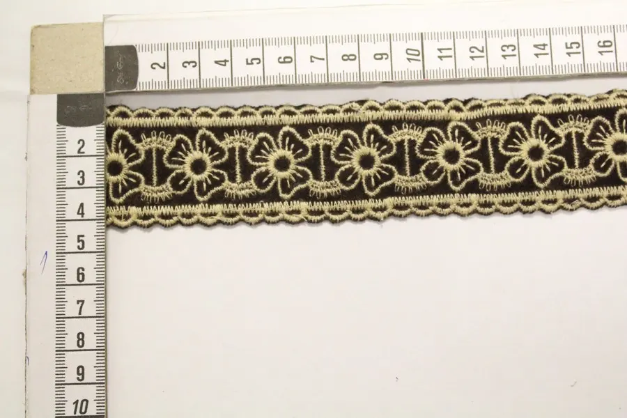 Kahve Pamuk Polyester Etnik Şerit