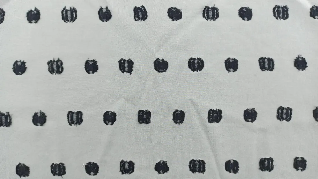 Gri Siyah Puanlı Şifon - Yerli Polyester (10316)