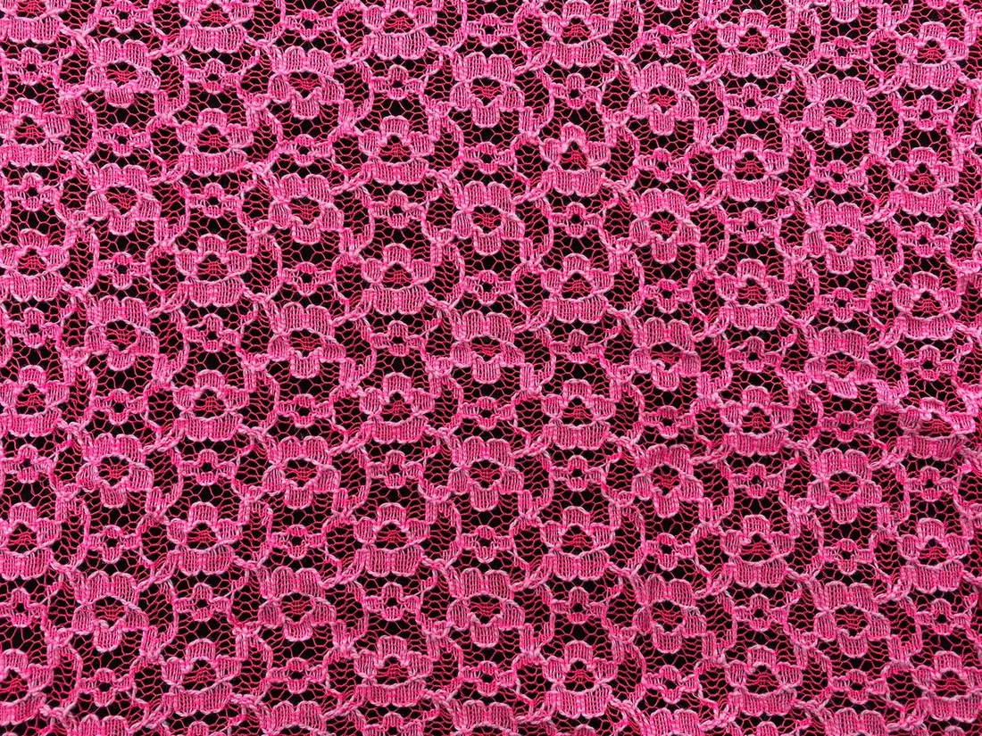 Dantel Yerli Lez Pamuk Polyester Neon Pembe