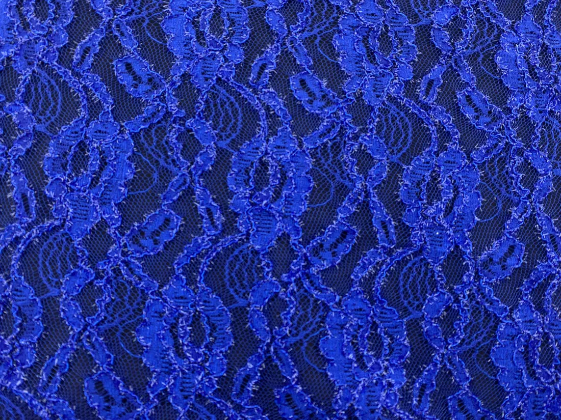 Saks Mavi Mikro Polyester Sakallı Dantel - 140 cm