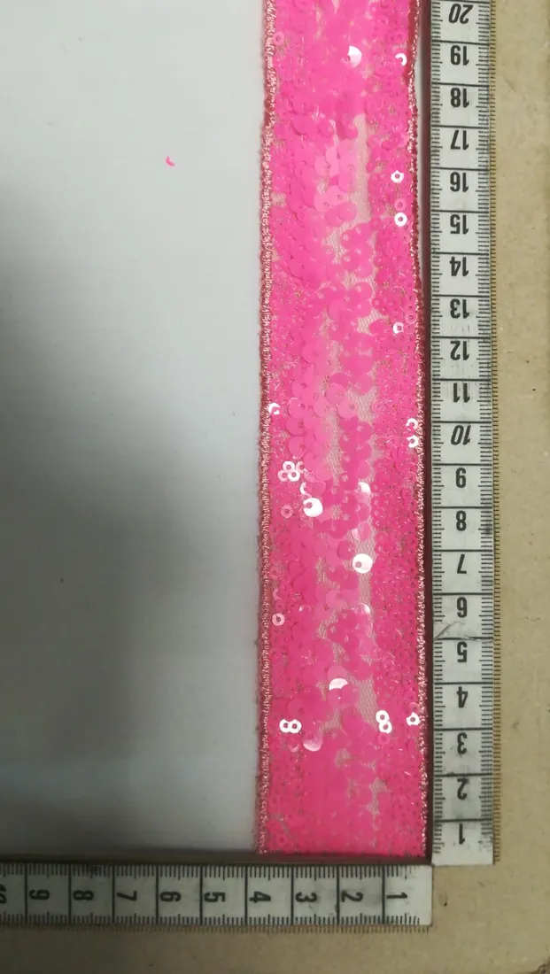 Neon Pembe Pullu Şerit, 4 cm