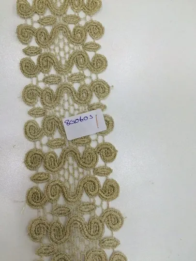 Altın Simli Düz Güpür Yerli Brode Bant