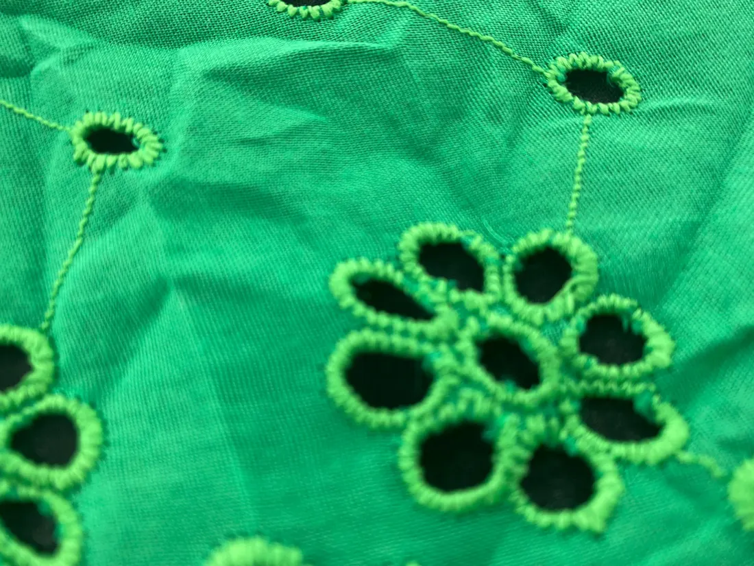 Mat Polyester Benetton Yeşili Vual Brode Bant, 19 cm