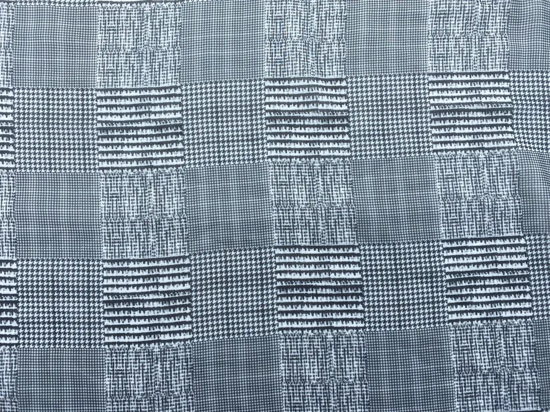 Lacivert Ekose Polyester Şifon Kumaş