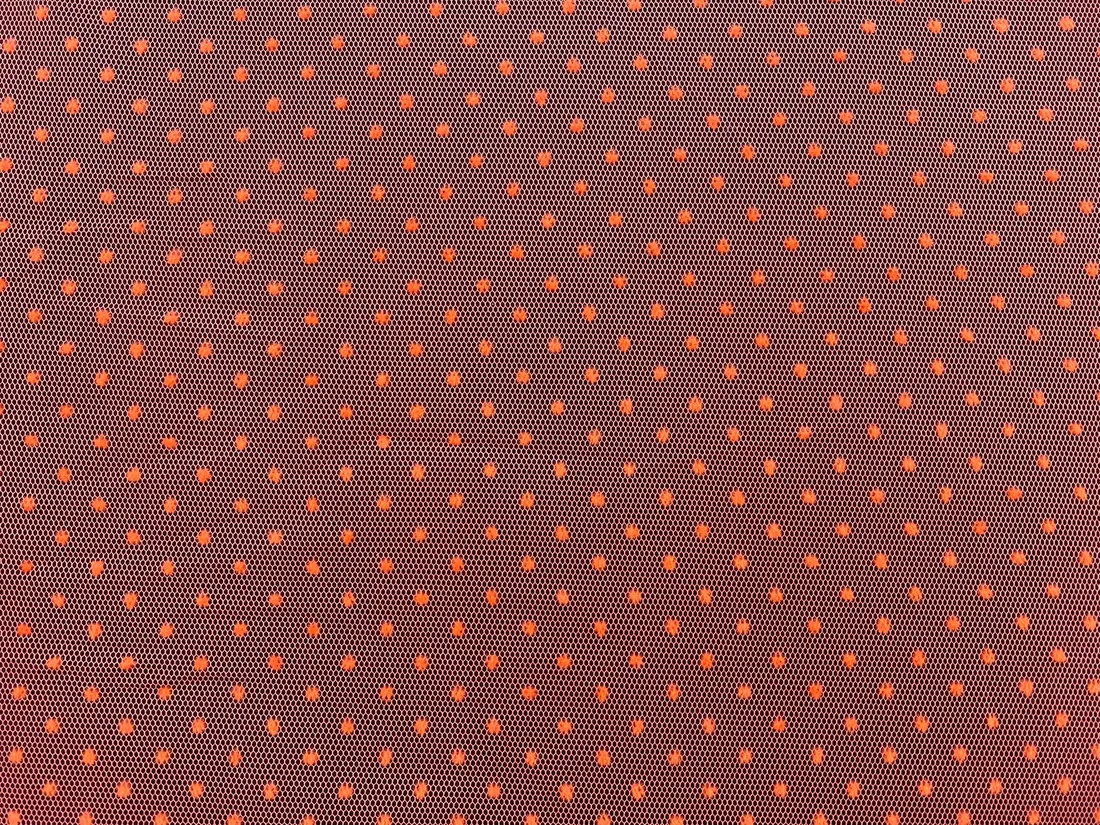 Nar Çiçeği Varak Baskılı Tül Kumaş - 150 cm