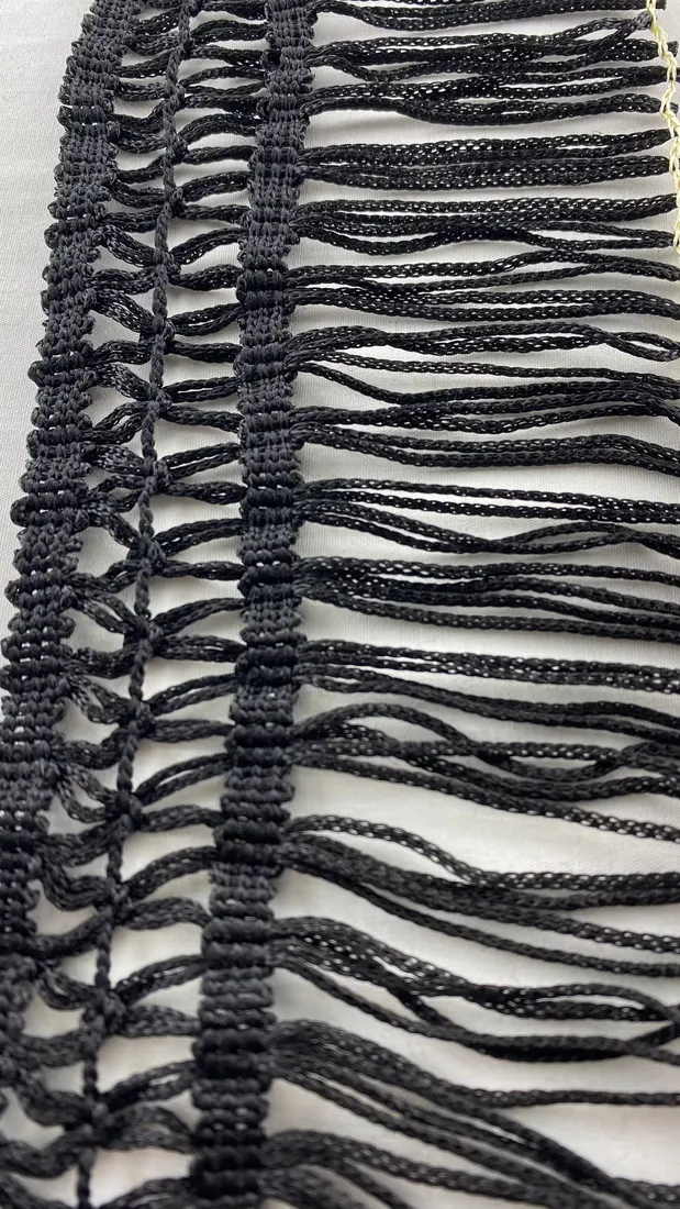 7405 Saçak · Püskül · Polyester · Makina Bağlamalı · Dikili · 10 Cm · Siyah