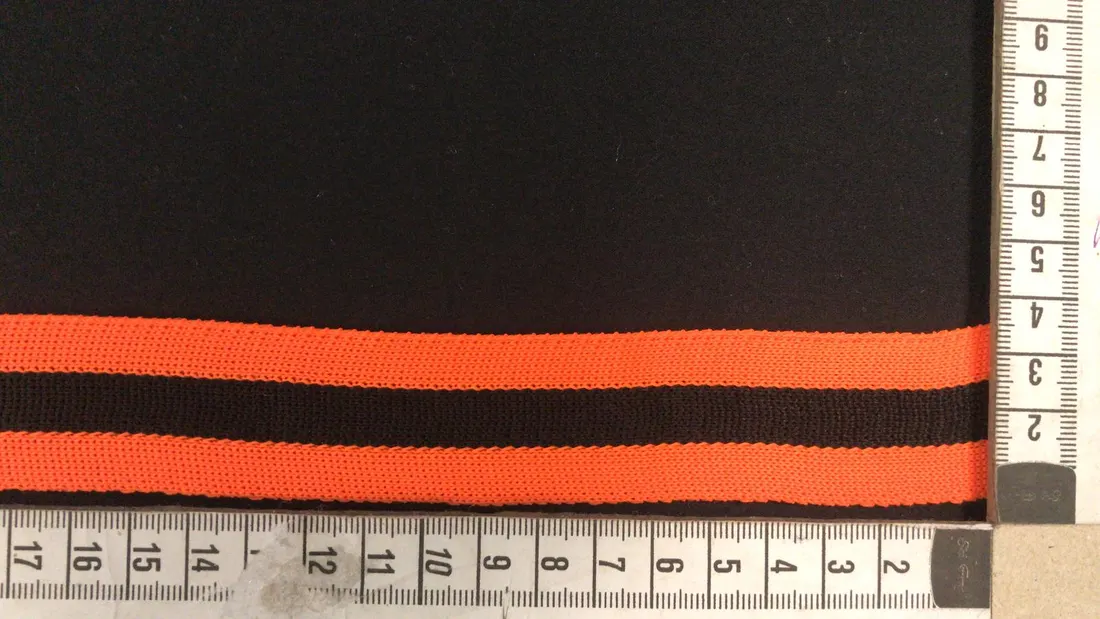 Turuncu-Siyah Neon İki Renkli Polyester Şerit, Yerli