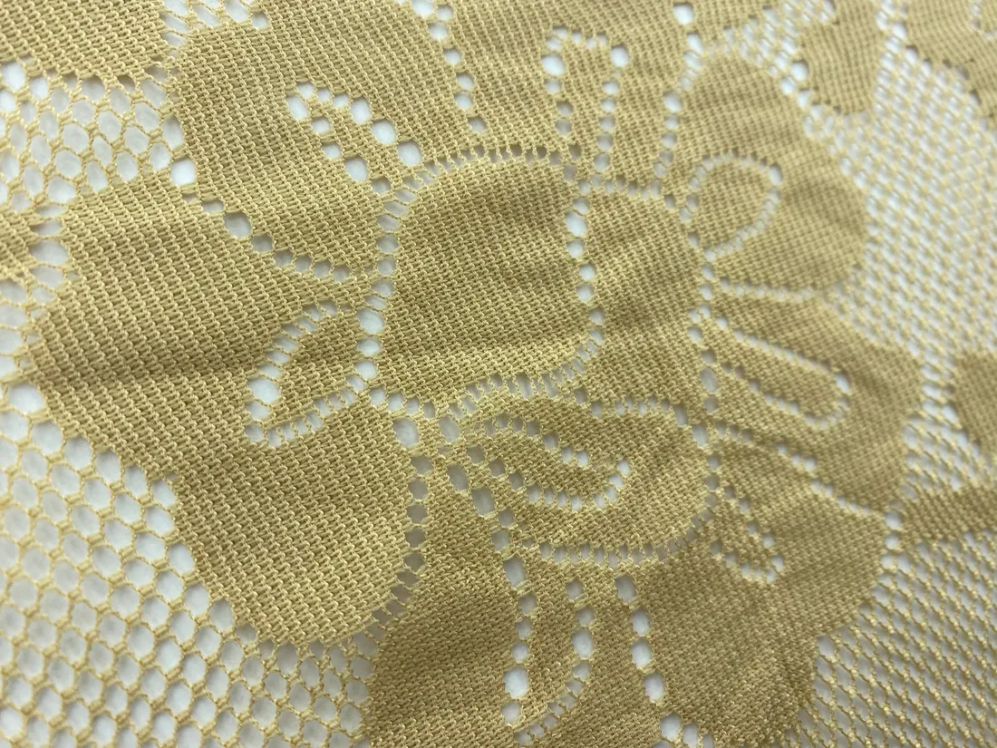 Yerli Üretim Bej Polyester Dantel
