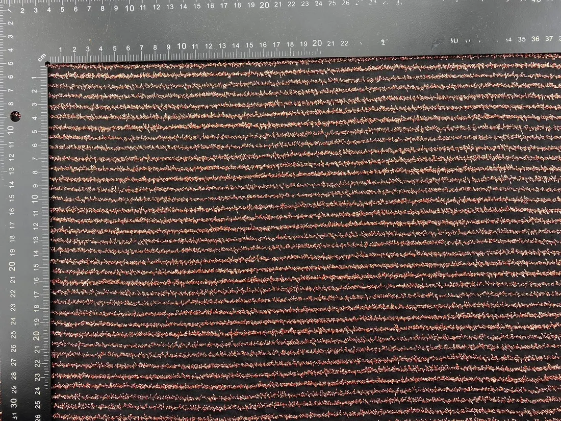 Siyah-Bakır Sakallı Dokuma Kumaş - Yerli Polyester, 160 cm