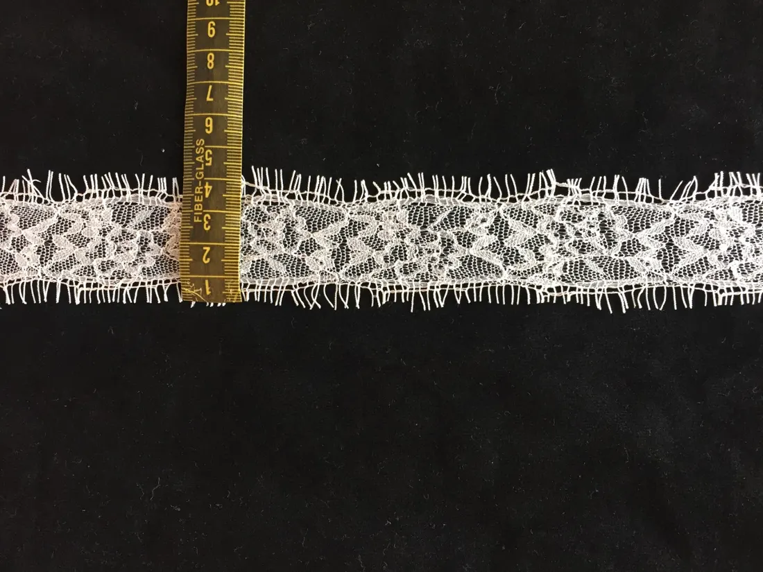 Off White Sakallı Naylon İthal Dantel Bant
