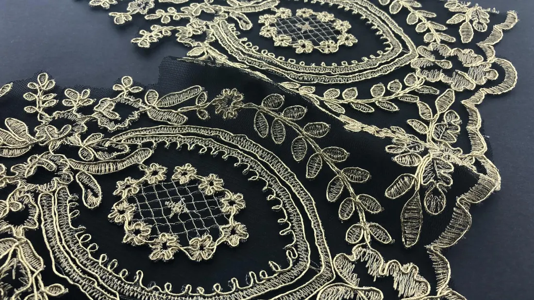 4803 Brode · İthal · Bant · Polyester · Düz · Si̇yah-gold