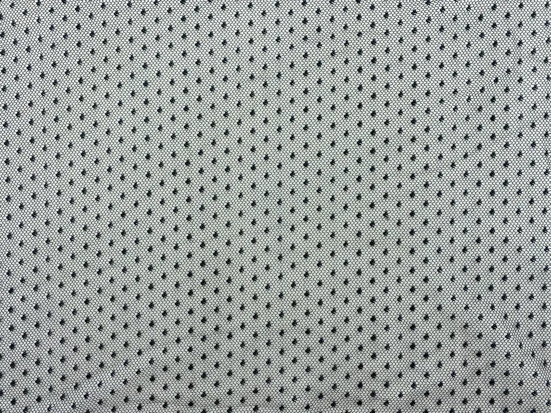 Siyah Puantiyeli Polyester Tül Kumaş, Yerli, 155 cm