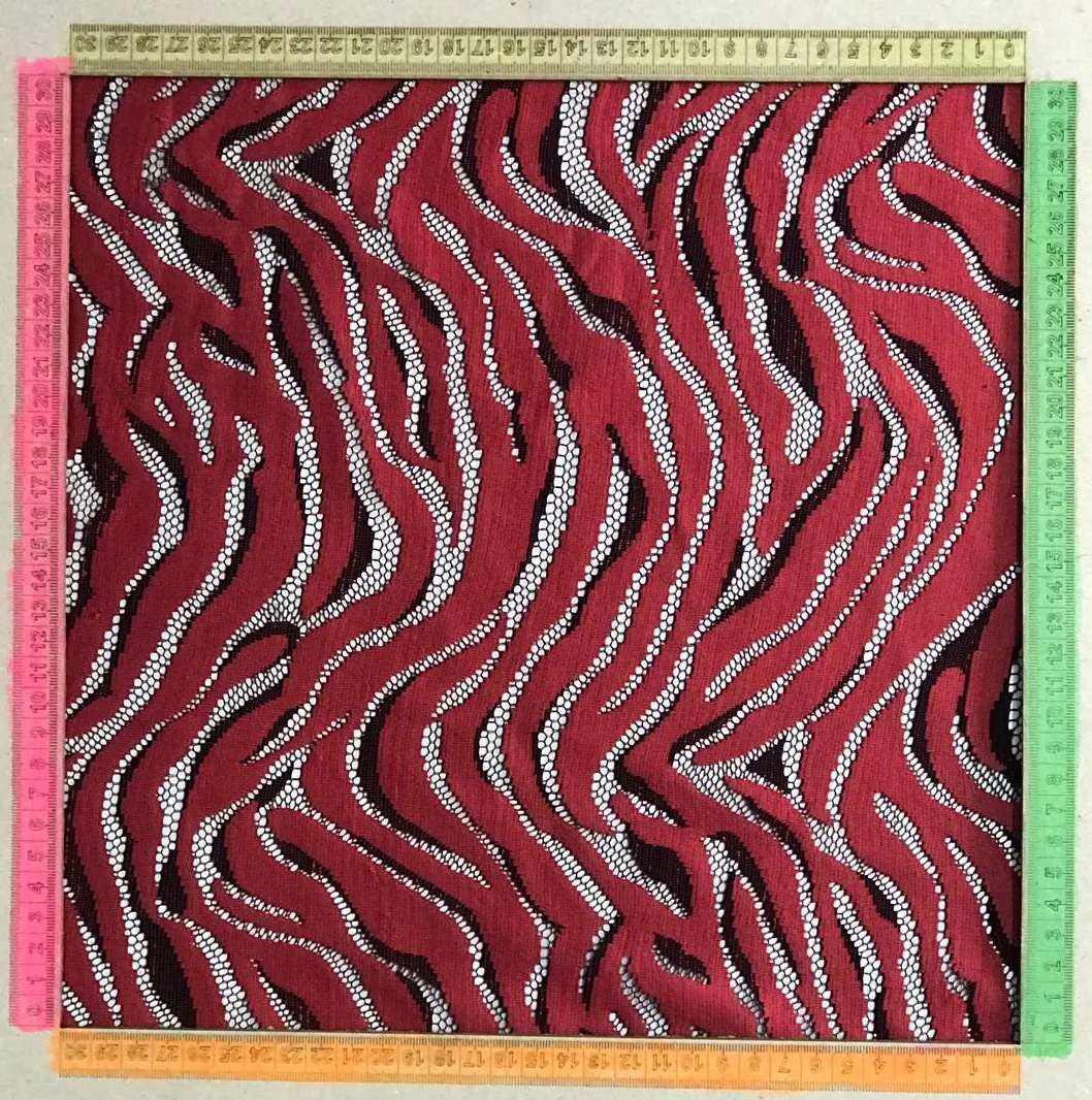 Bordo Tül Üzeri Naylon Polyester Dantel