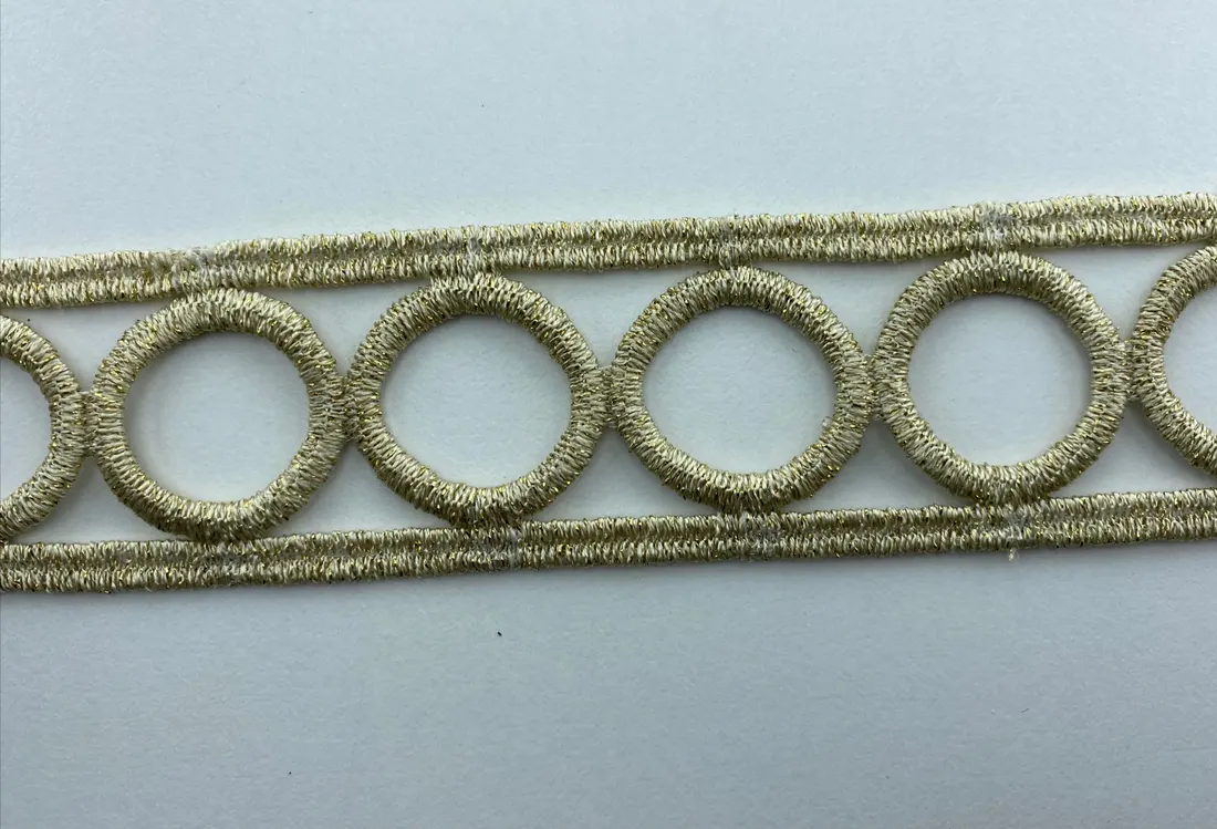 3,5 cm Gold Lurex Brode Bant