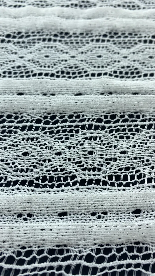 150 cm Genişliğinde Beyaz Polyester Dantel