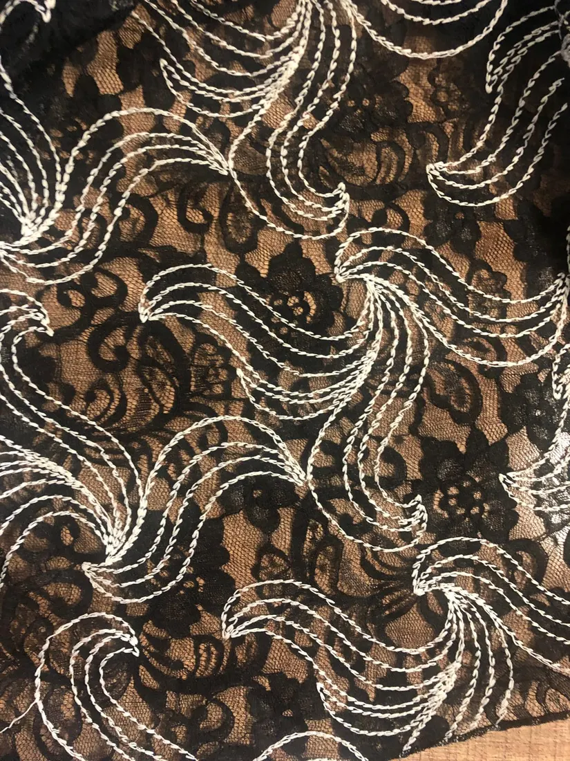 Kumaş · Yerli · Lez · Polyester · Siyah-beyaz · 145 Cm