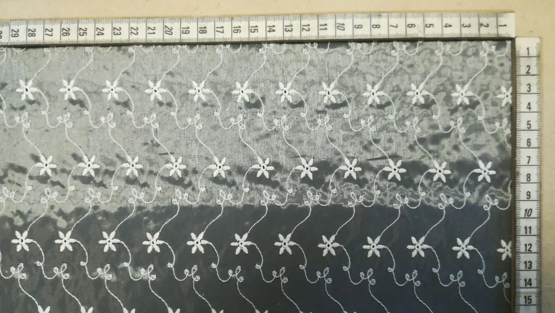 Beyaz Organze Brode Kumaş - Yerli Üretim Polyester (8277)