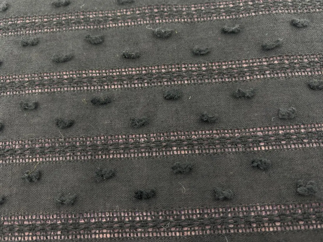 19386 Kumaş · İthal · Lez · Pamuk · Armürlü · Black · 145 Cm