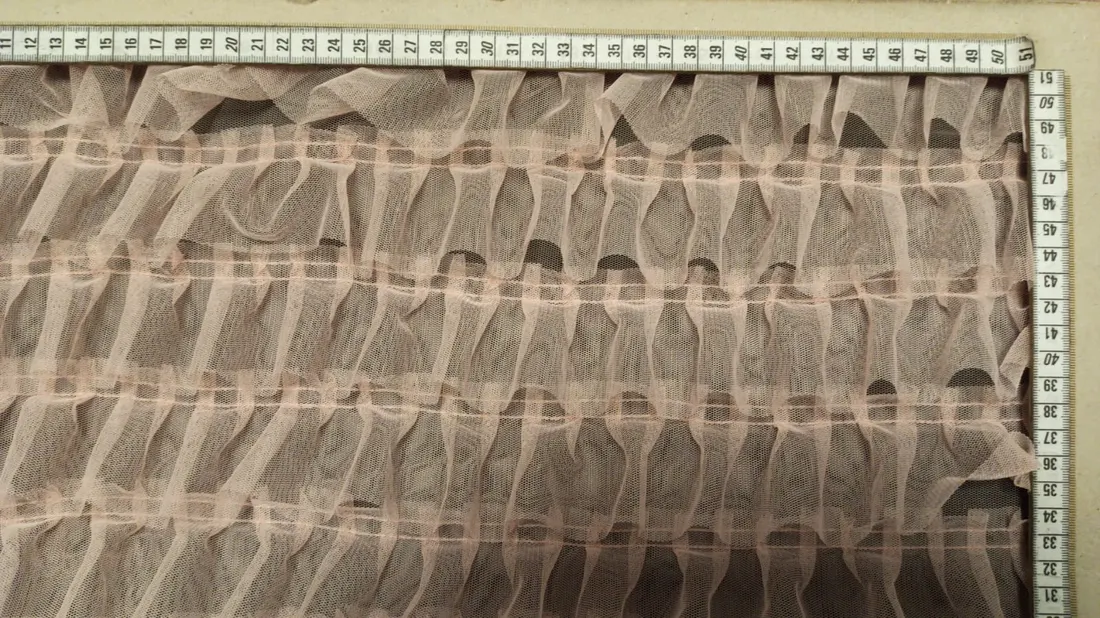 Somon Fırfırlı Tül Üzeri Naylon Dantel - 155 cm
