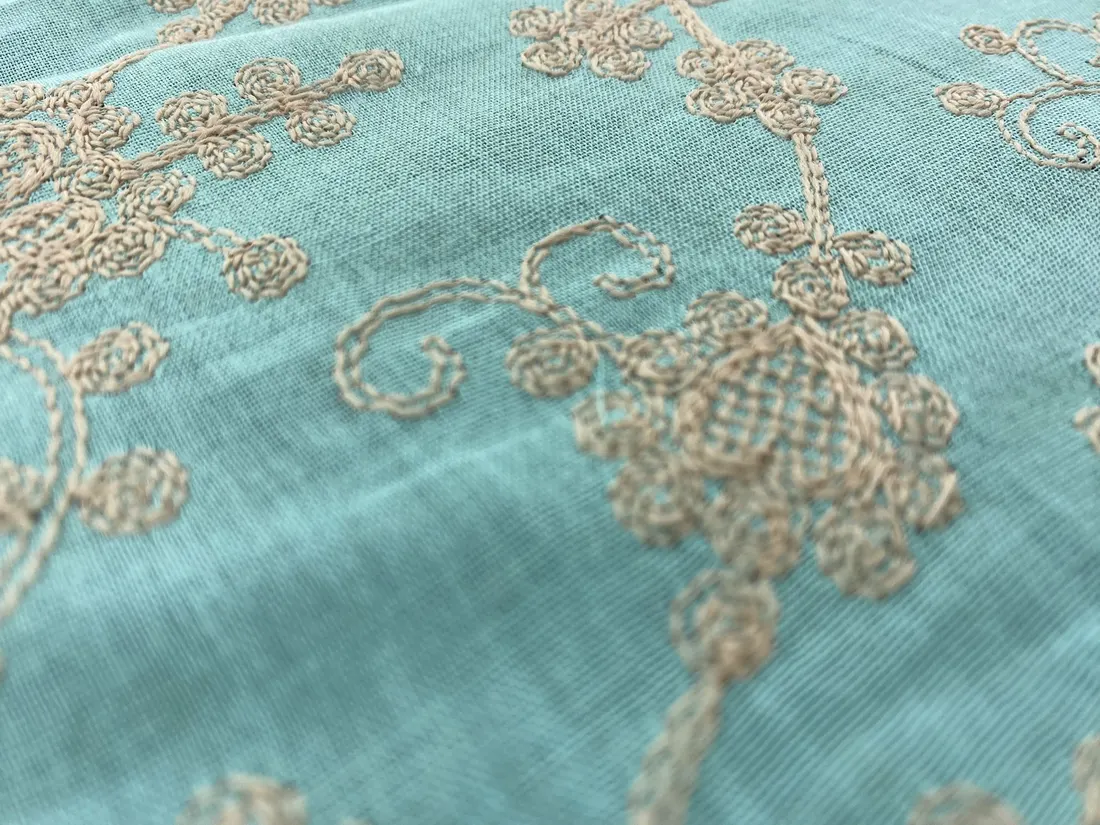 Brode · Yerli̇ · Lez · Vual · Pamuk Polyester · Turkuaz Zemi̇n · Bej İp · 150 Cm
