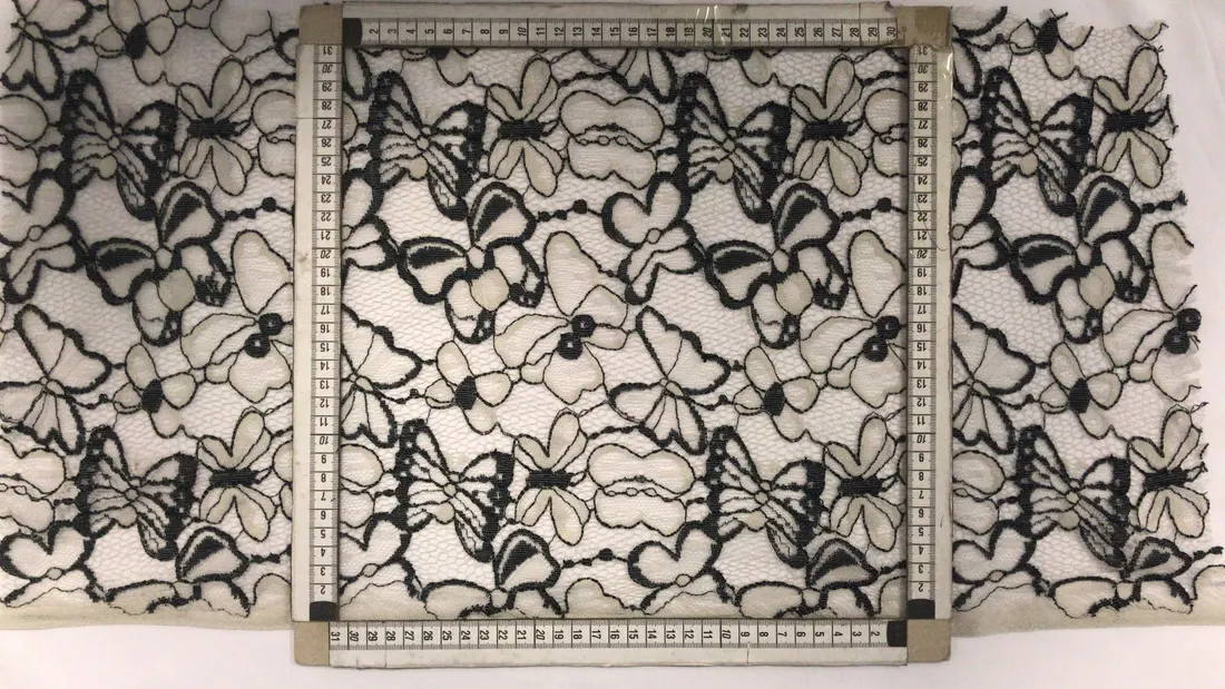 Jakartronik Gri Siyah Pamuk Polyester Dantel