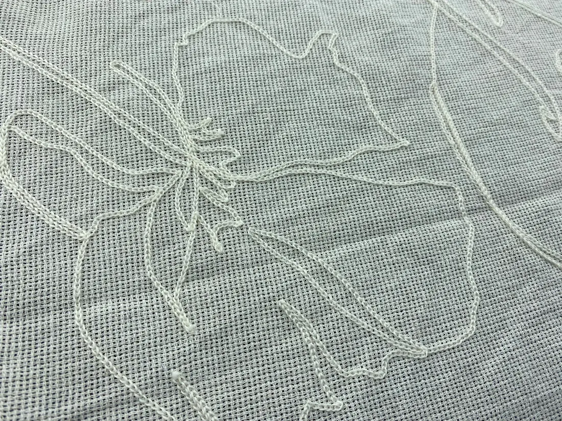 Kumaş · Yerli · Lez · Polyester · Nakışlı · Ham · 155 Cm