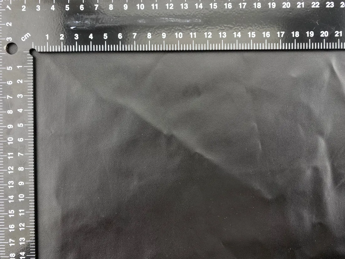 Siyah Likralı Deri Polyester Kumaş, Yerli, 150 cm