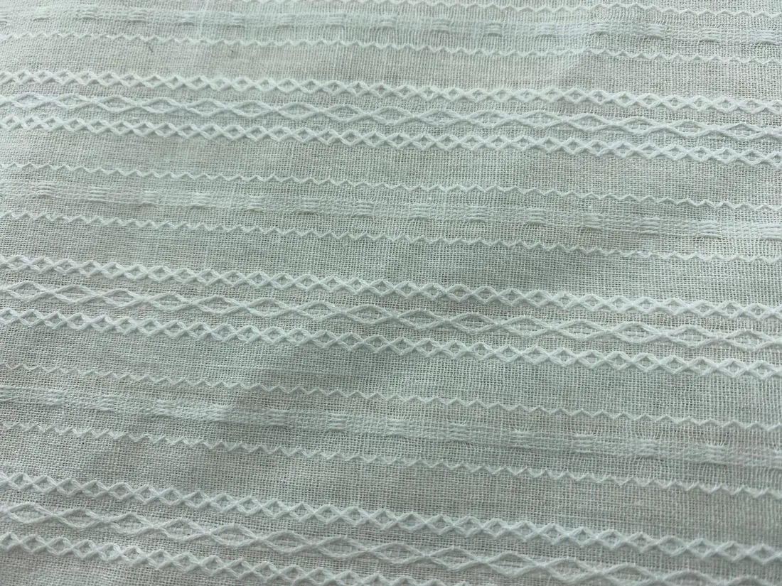 Armürlü Offwhite Pamuk Kumaş, İthal, 145 cm