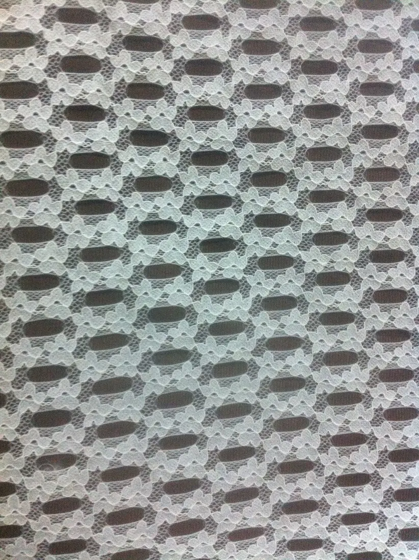 Ham Renk Likralı Polyester Dantel, 150 cm