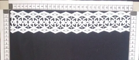 Siyah Mat Polyester Güpür Brode Bant - Yerli, 6140 Model
