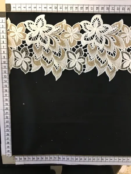 Beyaz-Gold Lurex Brode Bant