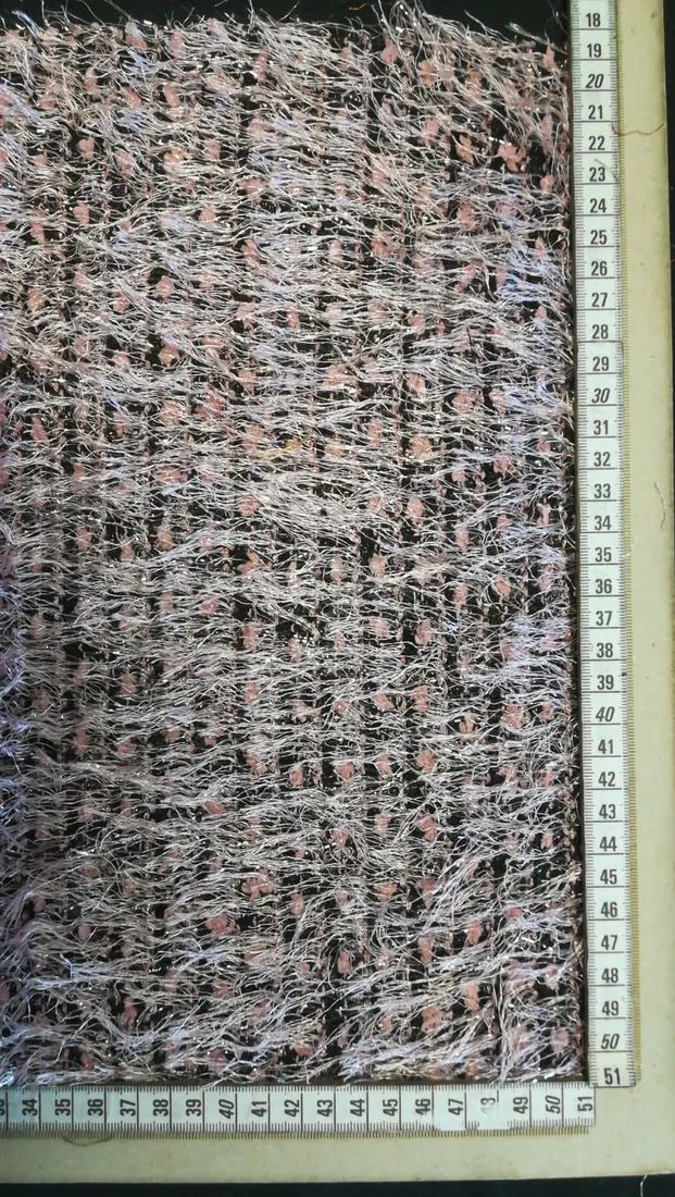 Pudra Renkli Saçaklı İthal Polyester Kumaş, 150 cm